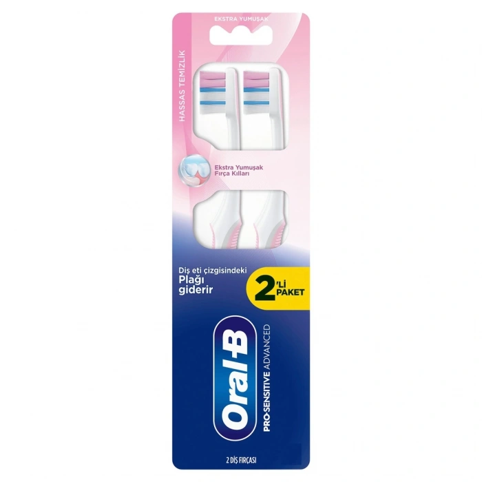 Oral-B Pro-Sensitive Advanced Hassas Temizlik Diş Fırçası Ekstra 1+1 (Yumuşak)