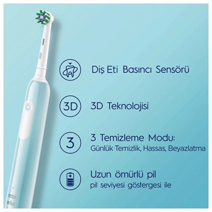 Oral-B Pro Series 1 Mavi Elektrikli Diş Fırçası + Diş Fırçası Başlığı