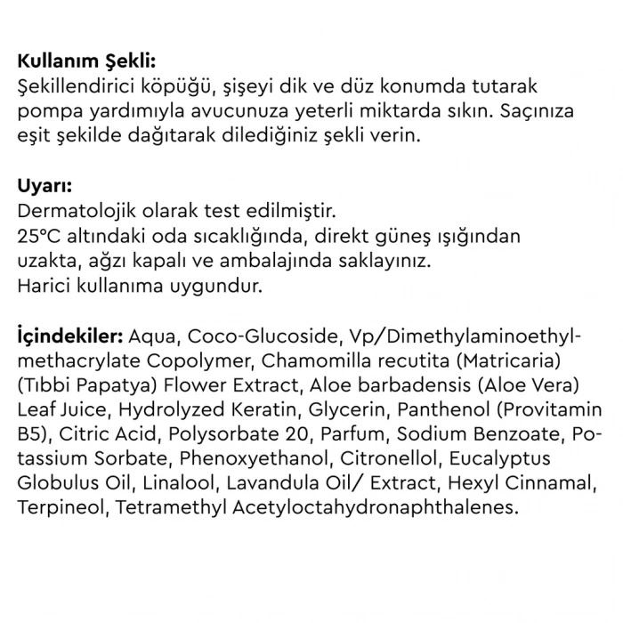 Otacı Botanics Bitkisel Şekillendirici Saç Köpüğü 150 ml (Yumuşak & Orta Tutuş)