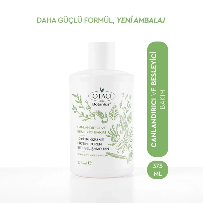 Otacı Botanics+ Canlandırıcı Bitkisel Bakım Şampuanı 10 Bitki ve Biotin 375 ml