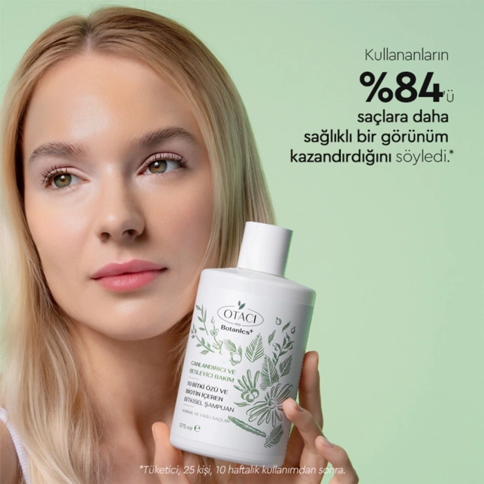 Otacı Botanics+ Canlandırıcı Bitkisel Bakım Şampuanı 10 Bitki ve Biotin 375 ml