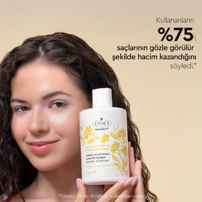 Otacı Botanics+ Dolgunluk ve Hacim Veren Bitkisel Bakım Şampuanı Bitkisel Keratin ve Arnika 375 ml