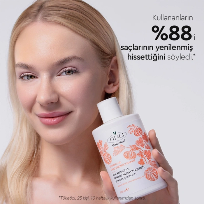 Otacı Botanics+ Onarıcı ve Güçlendirici Bitkisel Bakım Şampuanı Bal Kabağı ve Bitkisel Keratin 375 ml