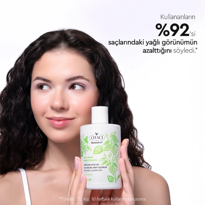 Otacı Botanics+ Yağlanma Karşıtı Bitkisel Bakım Şampuanı Isırgan Otu ve Salisilik Asit 375 ml