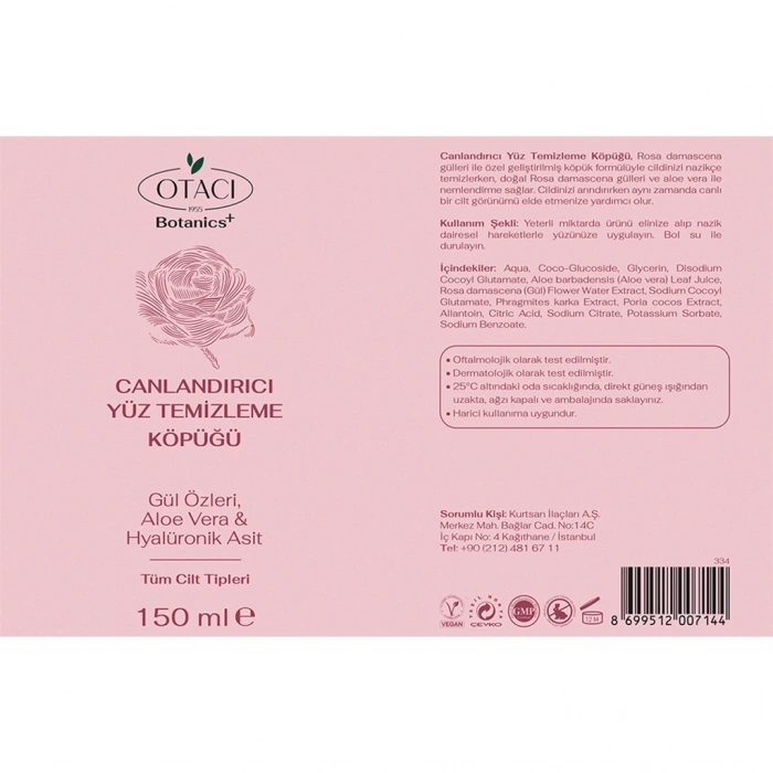 Otacı Gül Kürü Yüz Temizleme Köpüğü 150 ml