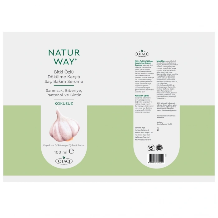Otacı Naturway Sarımsak Özlü Dökülme Karşıtı Saç Bakım Serumu 100 ml