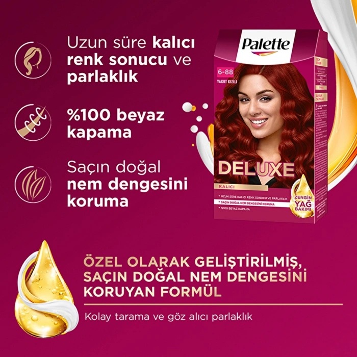 Palette Deluxe Saç Boyası 6-888 Yakut Kızılı