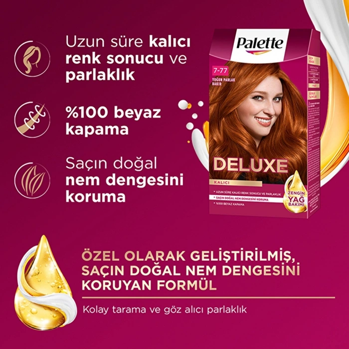 Palette Deluxe Saç Boyası 7-77 Yoğun Parlak Bakır