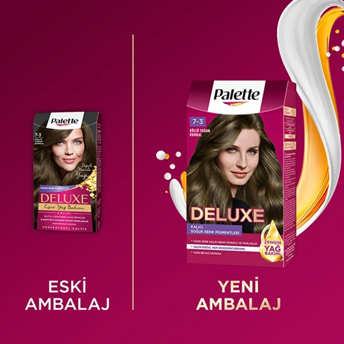 Palette Deluxe Yoğun Renkler Saç Boyası 7-3 Küllü Yoğun Kumral