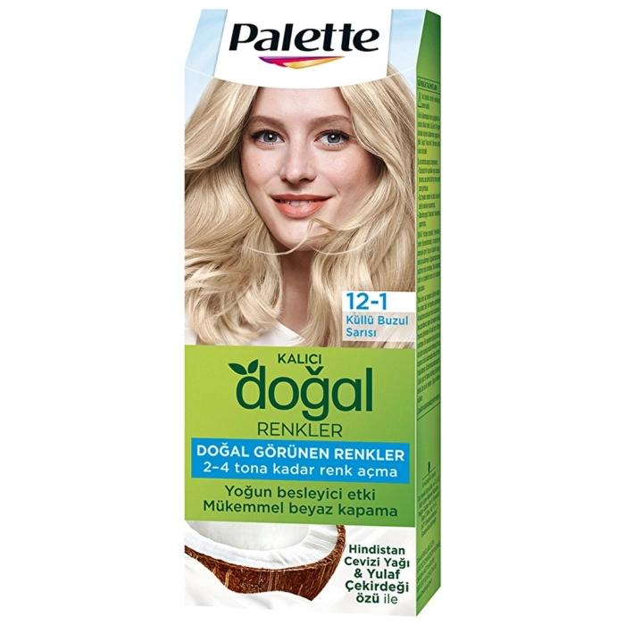 Palette Kalıcı Doğal Renkler Saç Boyası 12-1 Küllü Buzul Sarısı