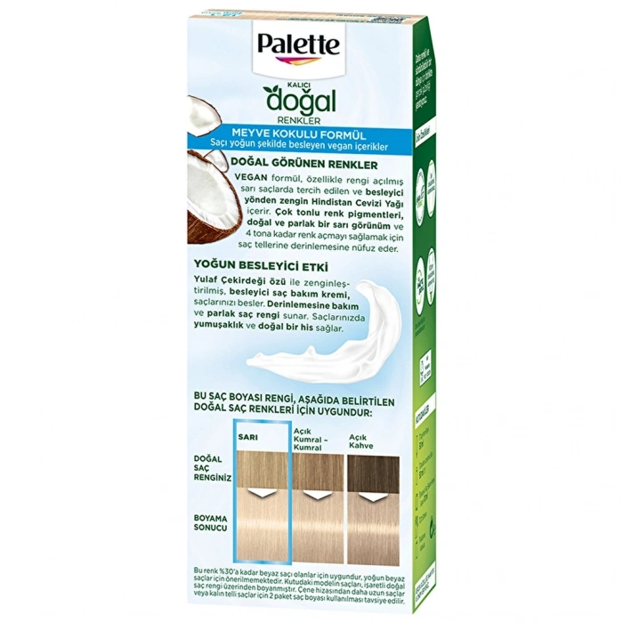 Palette Kalıcı Doğal Renkler Saç Boyası 12-1 Küllü Buzul Sarısı