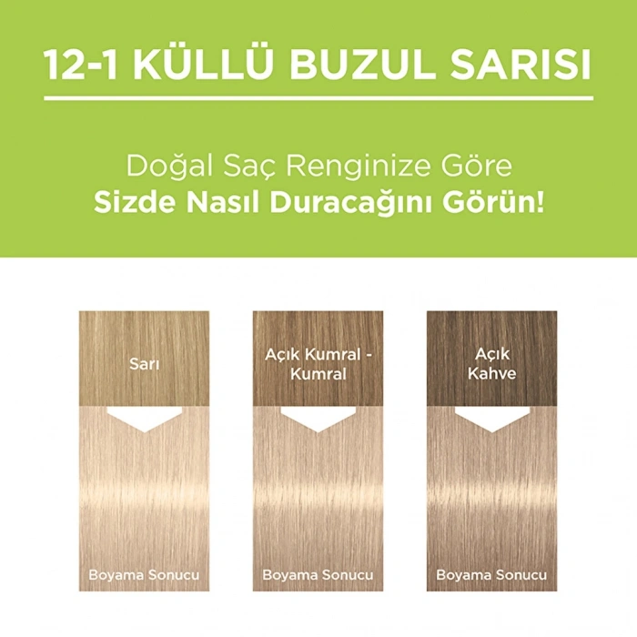 Palette Kalıcı Doğal Renkler Saç Boyası 12-1 Küllü Buzul Sarısı