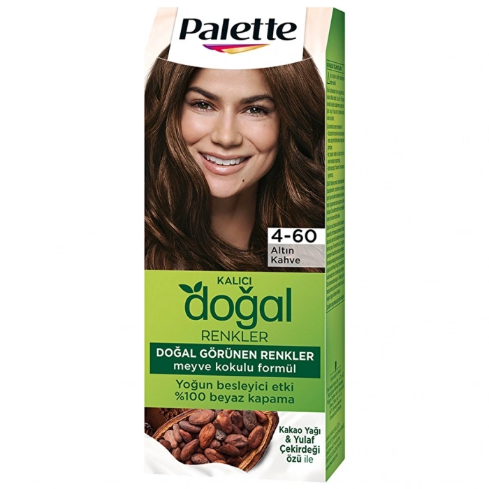 Palette Kalıcı Doğal Renkler Saç Boyası 4-60 Altın Kahve
