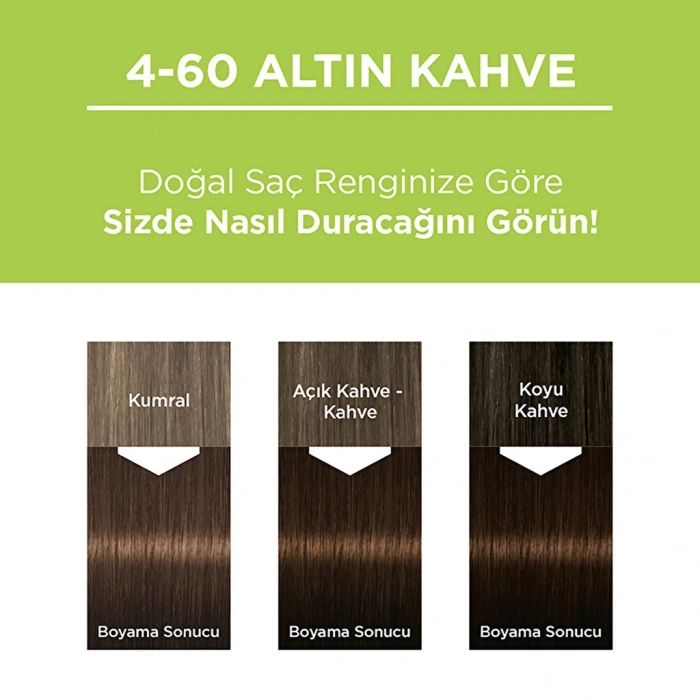 Palette Kalıcı Doğal Renkler Saç Boyası 4-60 Altın Kahve