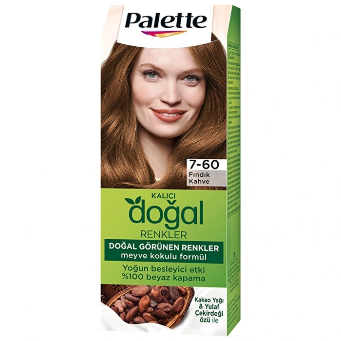 Palette Kalıcı Doğal Renkler Saç Boyası 7-60 Fındık Kahve