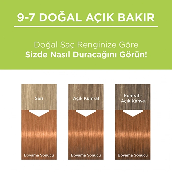 Palette Kalıcı Doğal Renkler Saç Boyası 9-7 Doğal Açık Bakır