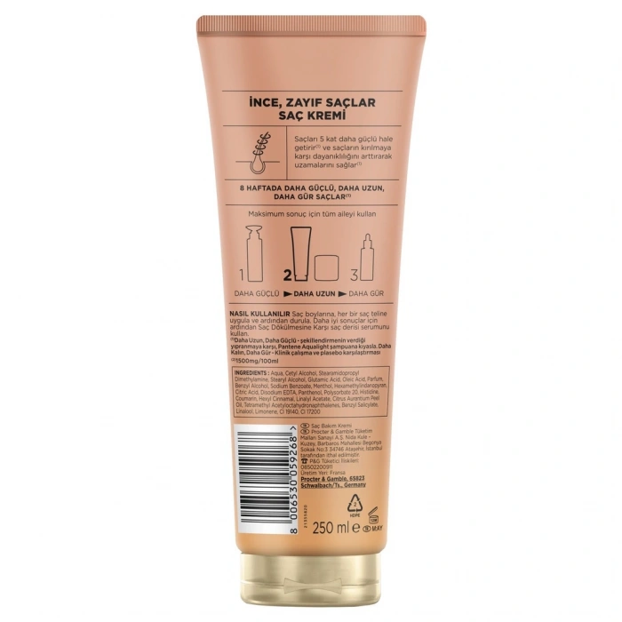 Pantene Grow Abundant Saç Dökülmesine Karşı Saç Kremi 250 ml