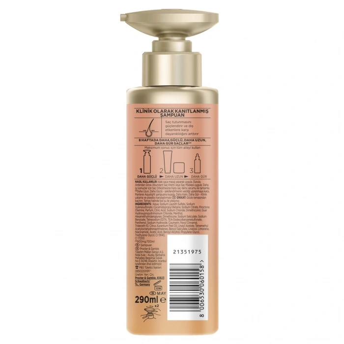 Pantene Grow Abundant Saç Dökülmesine Karşı Şampuan 290 ml