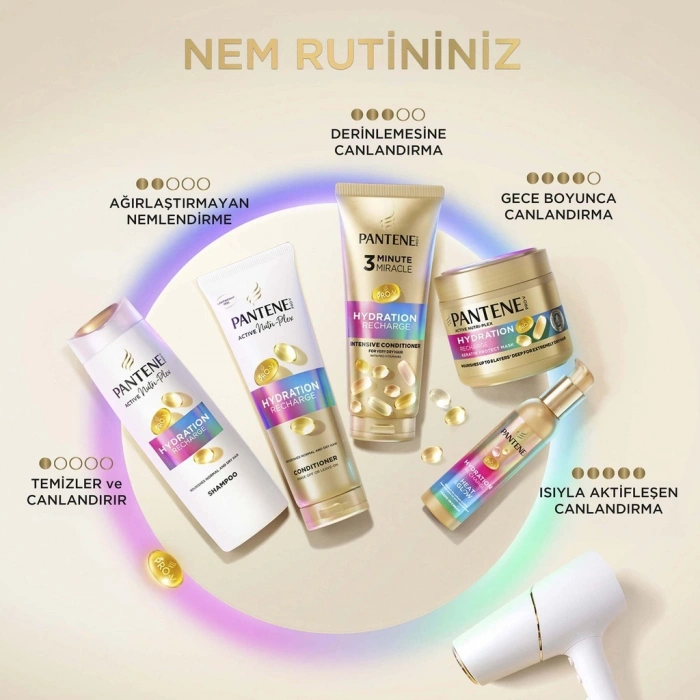 Pantene Isıyla Aktifleşen Kesintisiz Nem Takviyesi Durulanmayan Saç Bakım Kremi 135 ml