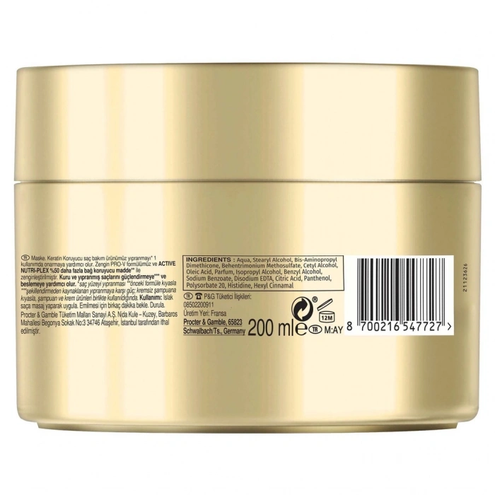 Pantene Pro-V Zayıf ve Yıpranmış Saçlar için Onarım ve Koruma Keratin Saç Maskesi 200 ml