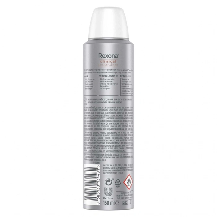 Rexona Clinical Protection Kadın Sprey Deodorant Invisible 150 ml