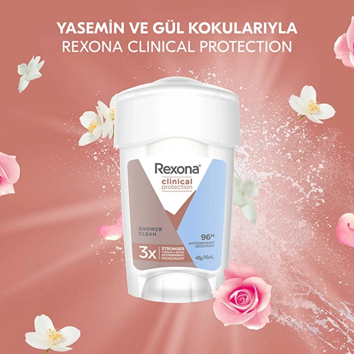 Rexona Clinical Protection Kadın Stick Deodorant Shower Clean 45 ml