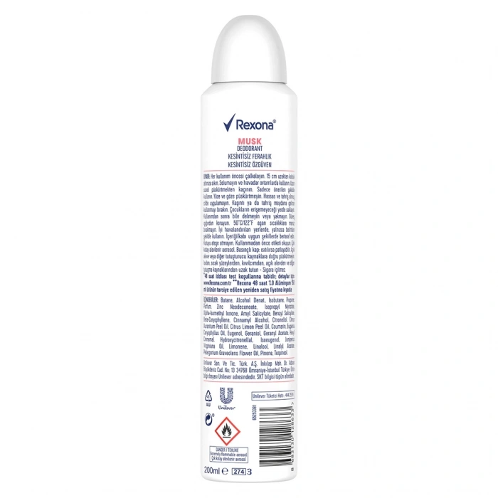 Rexona Kadın Sprey Deodorant Musk 200 ml