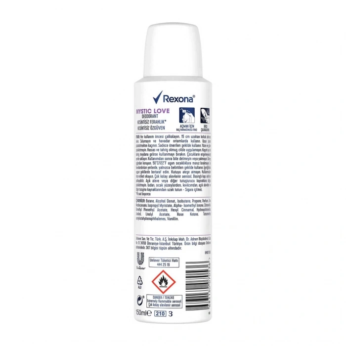 Rexona Kadın Sprey Deodorant Mystic Love %0 Alüminyum 150 ml