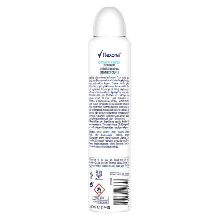Rexona Kadın Sprey Deodorant Ocean Fresh 200 ml