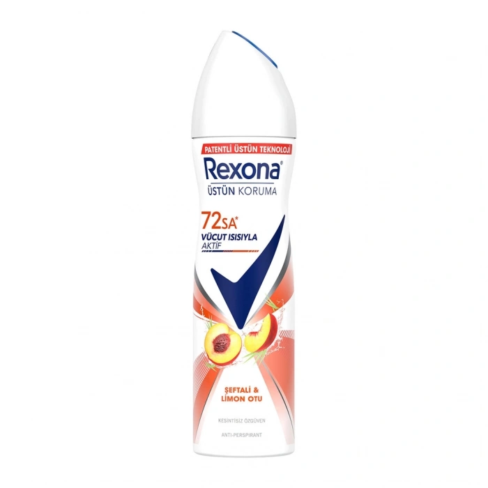 Rexona Kadın Sprey Deodorant Şeftali & Limon Otu 72 Saat Kesintisiz Koruma 150 ml