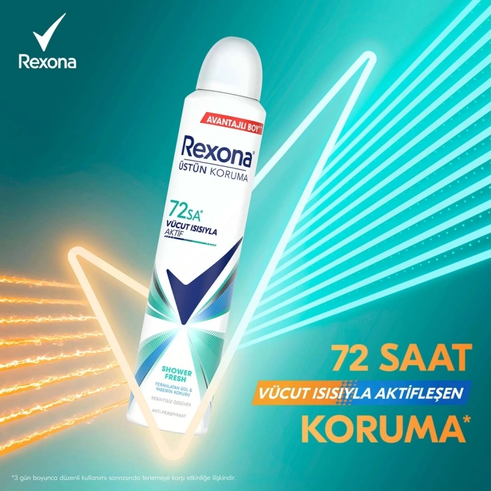 Rexona Kadın Sprey Deodorant Shower Fresh 72 Saat Kesintisiz Koruma 200 ml