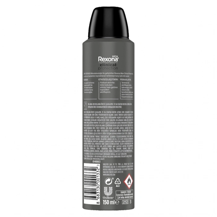 Rexona Men Clinical Protection Erkek Sprey Deodorant Confidence 150 ml