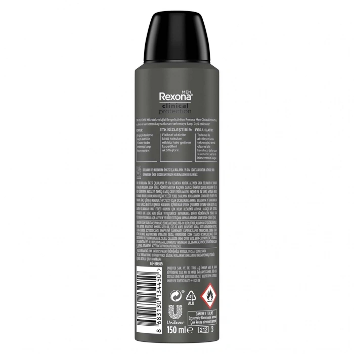 Rexona Men Clinical Protection Erkek Sprey Deodorant Invisible 150 ml