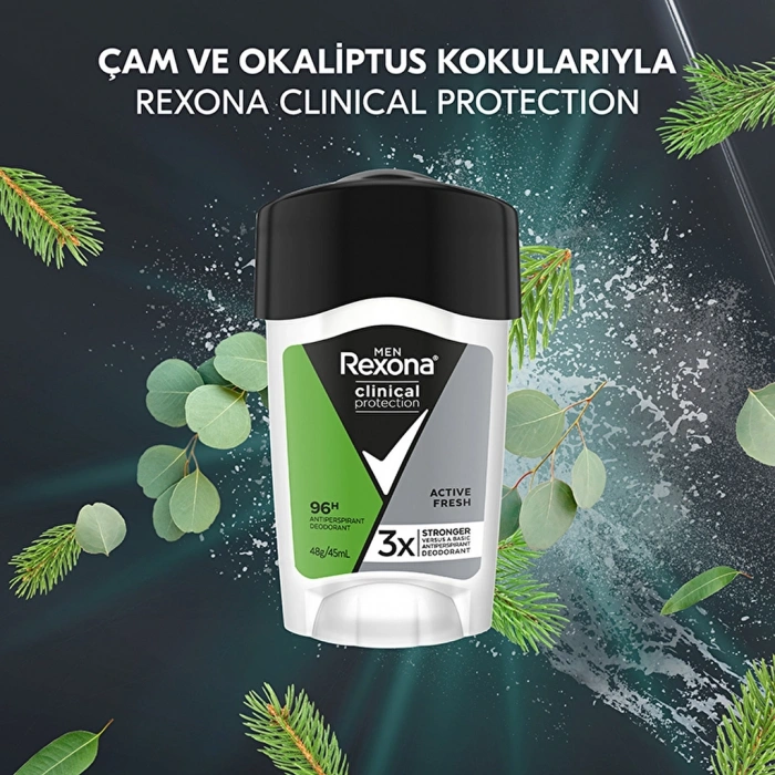 Rexona Men Clinical Protection Erkek Stick Deodorant Active Fresh 45 ml