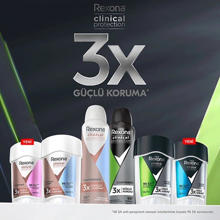 Rexona Men Clinical Protection Erkek Stick Deodorant Active Fresh 45 ml