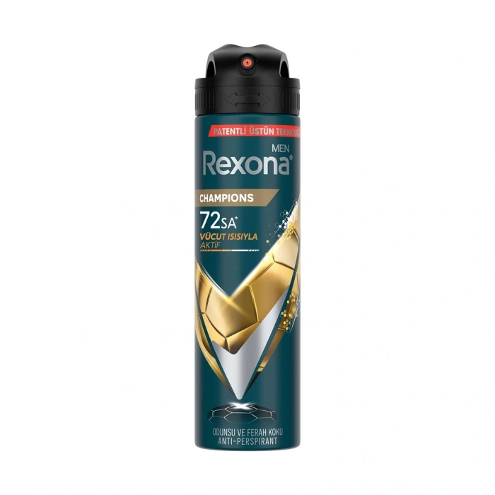 Rexona Men Erkek Sprey Deodorant Champions 72 Saat Kesintisiz Koruma 150 ml