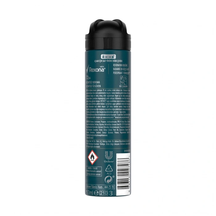 Rexona Men Erkek Sprey Deodorant Champions 72 Saat Kesintisiz Koruma 150 ml
