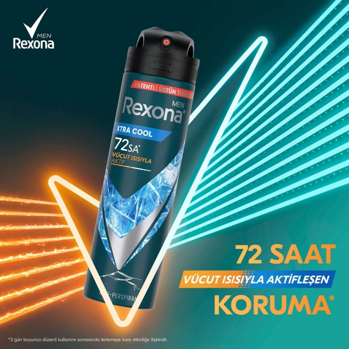 Rexona Men Erkek Sprey Deodorant Xtra Cool 72 Saat Kesintisiz Koruma 150 ml