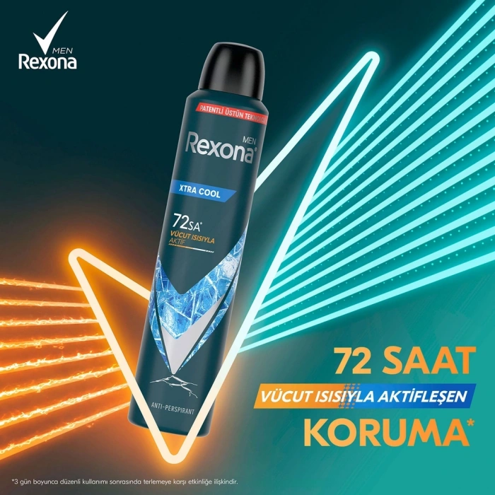 Rexona Men Erkek Sprey Deodorant Xtra Cool 72 Saat Kesintisiz Koruma 200 ml