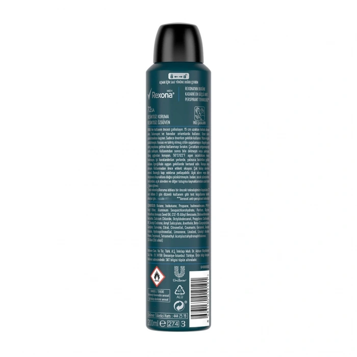 Rexona Men Erkek Sprey Deodorant Xtra Cool 72 Saat Kesintisiz Koruma 200 ml