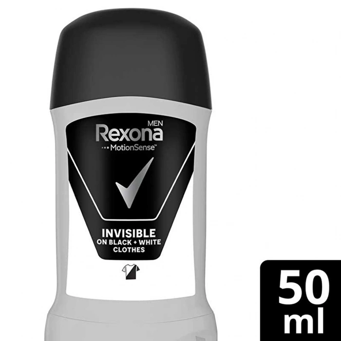 Rexona Men MotionSense Erkek Stick Deodorant Invisible On Black White Clothes 50 ml