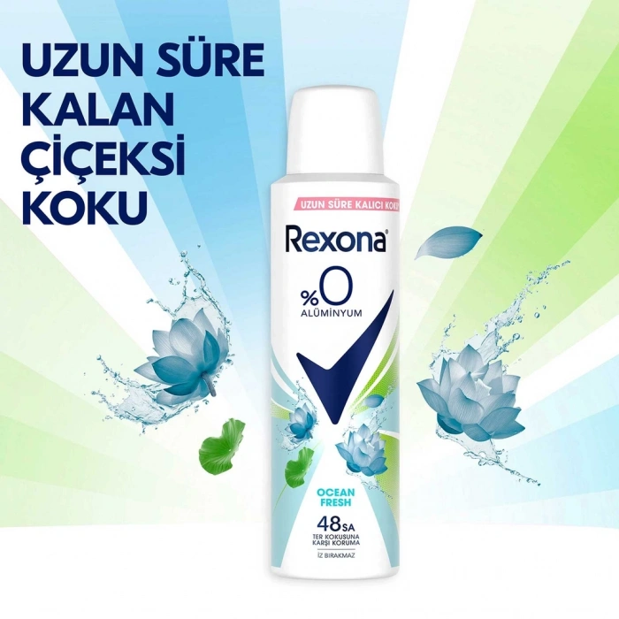 Rexona Ocean Fresh %0 Alüminyum Kadın Sprey Deodorant 150 ml x 2