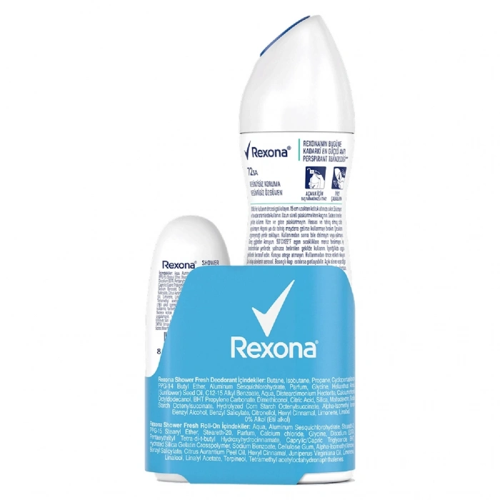 Rexona Shower Fresh Üstün Koruma Kadın Sprey Deodorant 150 ml + Roll On 20 ml