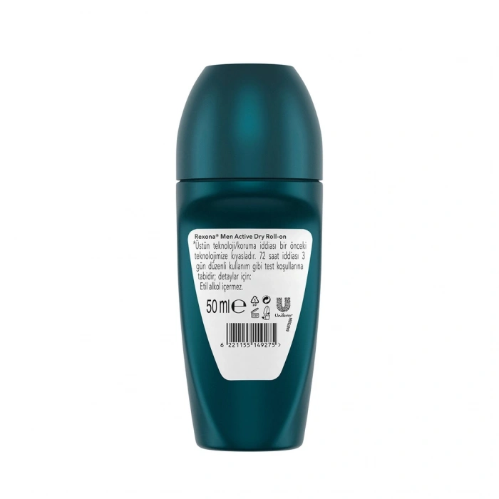 Rexona Üstün Koruma Erkek Roll On Deodorant Active Dry 72 Saat Kesintisiz Koruma 50 ml