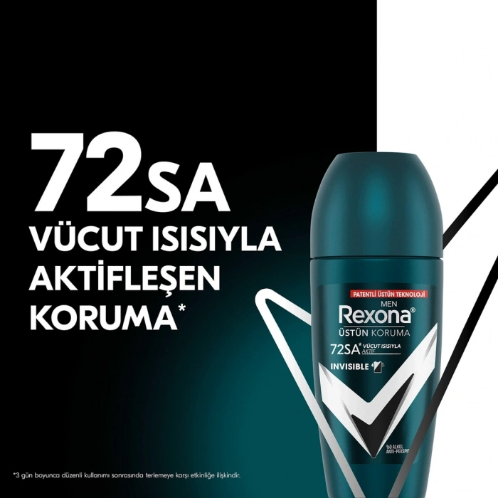 Rexona Üstün Koruma Erkek Roll On Deodorant Invisible 72 Saat Kesintisiz Koruma 50 ml