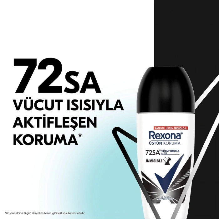 Rexona Üstün Koruma Kadın Roll On Deodorant Invisible 72 Saat Kesintisiz Koruma 50 ml