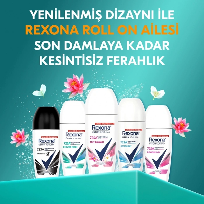 Rexona Üstün Koruma Kadın Roll On Deodorant Invisible 72 Saat Kesintisiz Koruma 50 ml