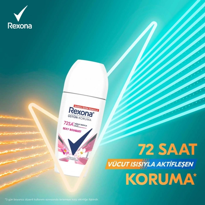 Rexona Üstün Koruma Kadın Roll On Deodorant Sexy Bouquet 72 Saat Kesintisiz Koruma 50 ml