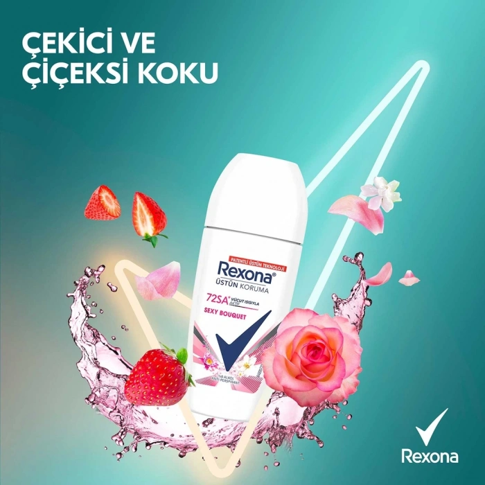Rexona Üstün Koruma Kadın Roll On Deodorant Sexy Bouquet 72 Saat Kesintisiz Koruma 50 ml
