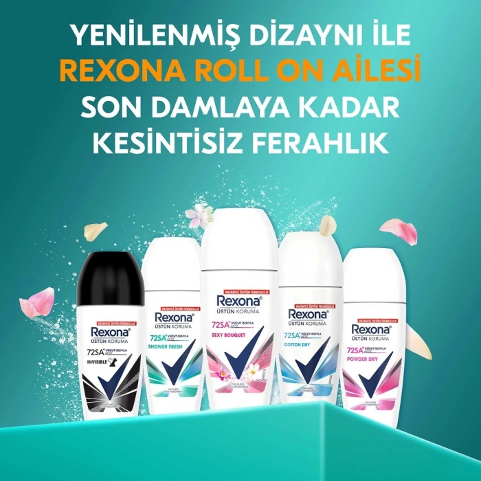 Rexona Üstün Koruma Kadın Roll On Deodorant Sexy Bouquet 72 Saat Kesintisiz Koruma 50 ml
